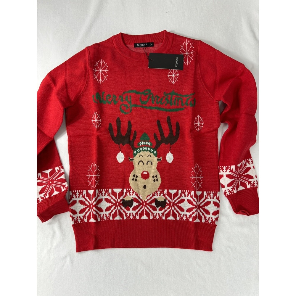 KOJOOIN Ugly Christmas Sweater for Women Funny Xmas‎ Sweatshirt Sz S